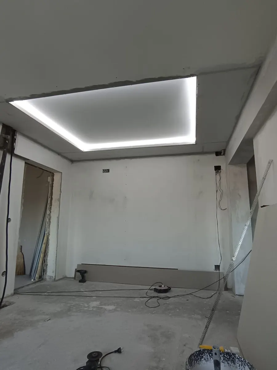 Techo de pladur con LED: antes de la reforma